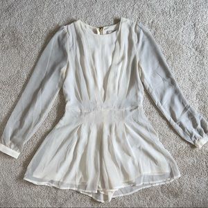 Off-White Sheer Long-Sleeve Romper